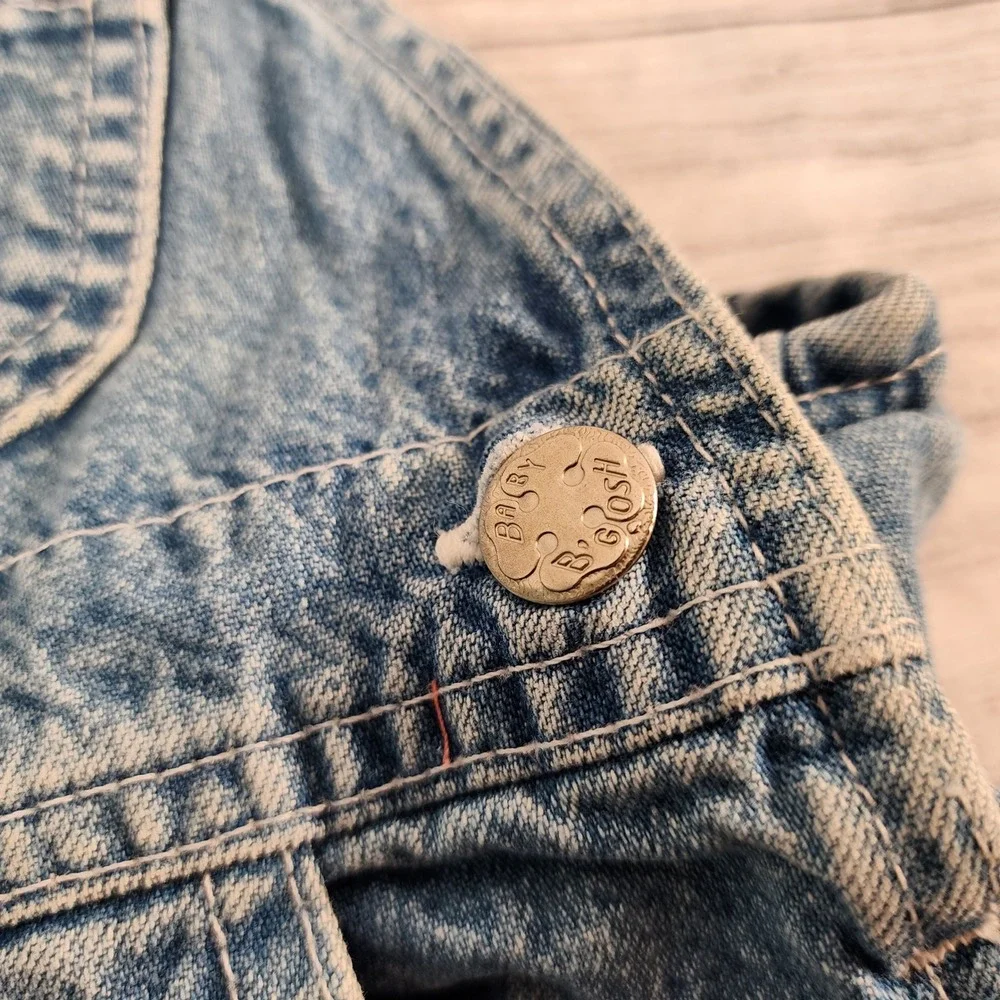 Vintage OshKosh B'Gosh Baby B'Gosh Denim Shortalls Overalls 12M 90s Vestbak